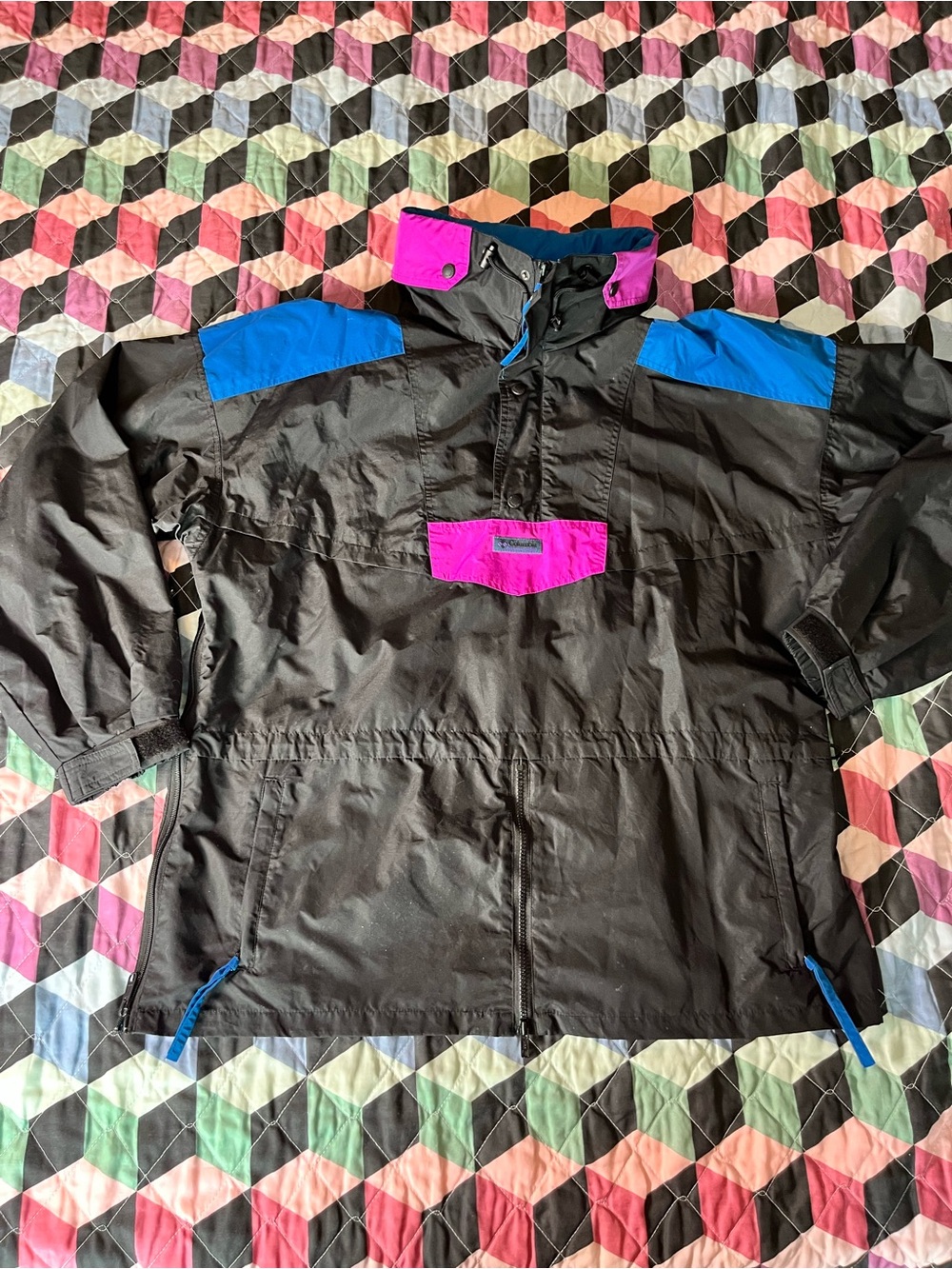 Vintage 90s Columbia Anorak Pullover-Colorblock Size XL